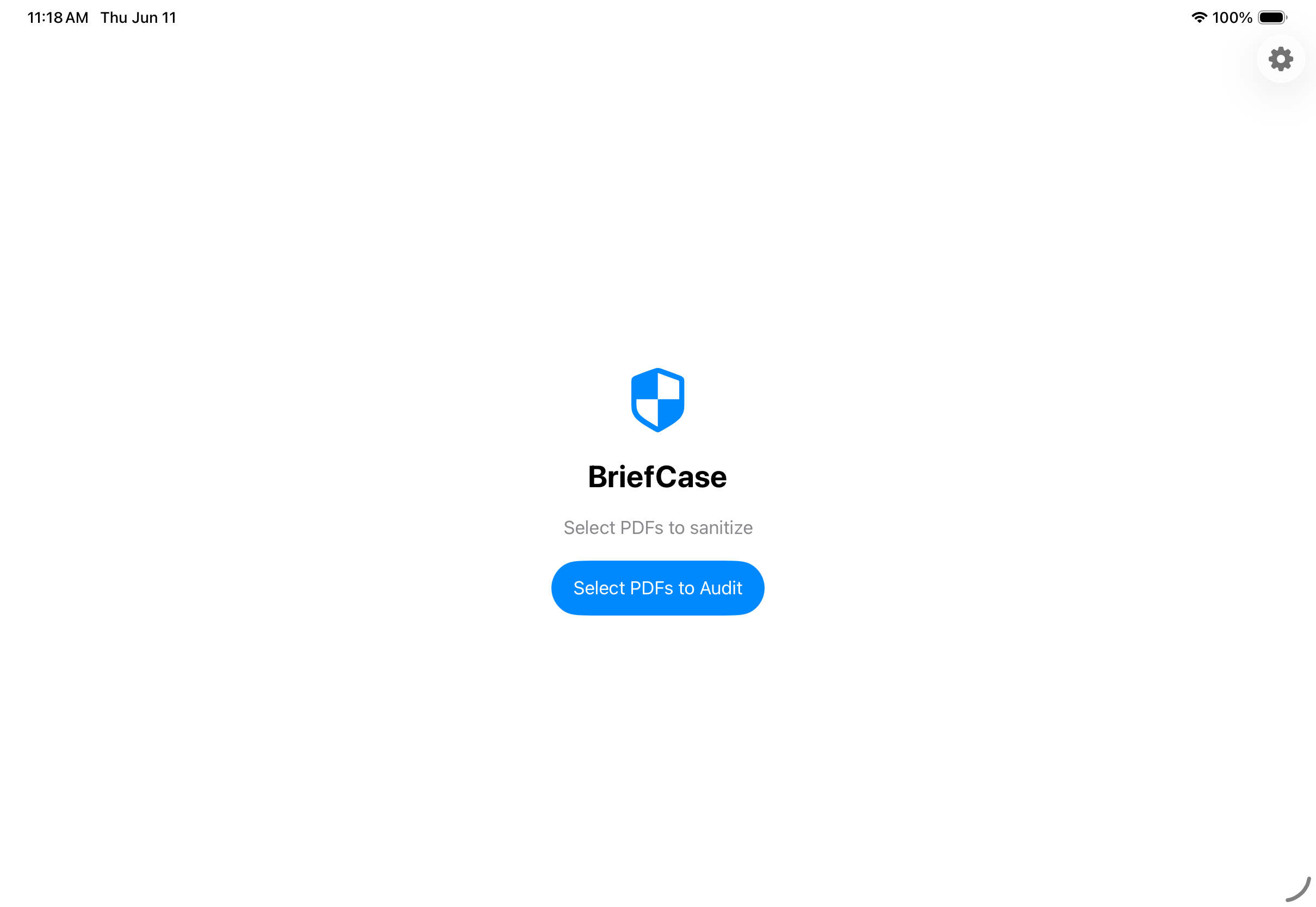 BriefCase iPad App Interface